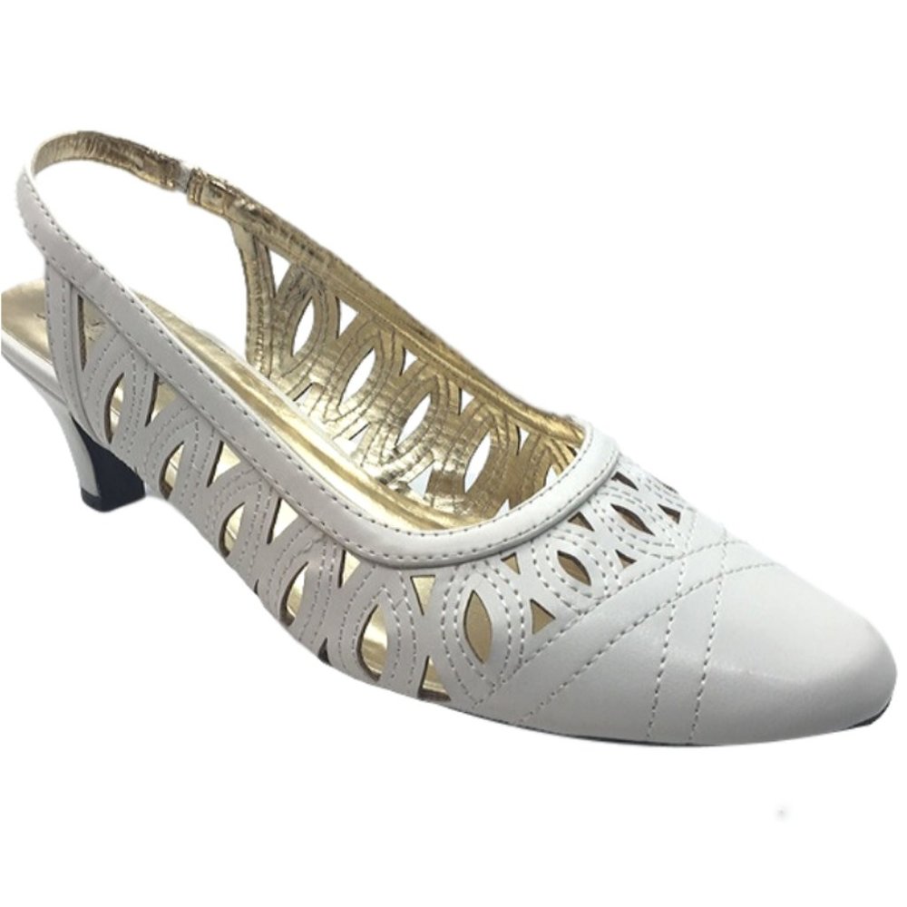 Angel Steps White Slingback Heels  9M